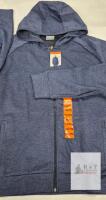NEW IN HEAT XXL Full-Zip Navy Hoodie, Recycled Content, Men's, Heathered, Tag Attached