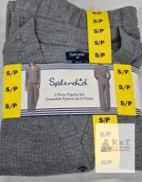 NEW Splendid 2 Piece Pajama Set, Small, Gray, Women's, 100% Polyester, Button-Front Top