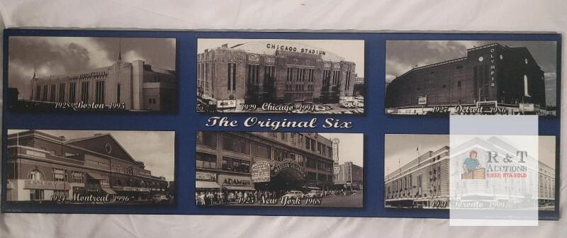 Original Six NHL Arenas Framed Print &ndash; 36"x16", Pilarch Printing, Boston, Chicago, Detroit, More