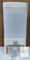 3.2L Cereal/Rice Dispenser, Push Button, Measuring Cup Included, Square Plastic, White/Translucent