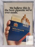 Vintage Millbank King Size Filter Cigarettes Framed Advertising Lightbox Sign 30"x22" UK