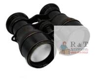 Vintage Porro Prism Binoculars, Central Focus, Black Metal, Classic Design, 6x-8x Est. Magnification