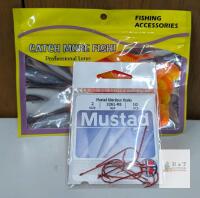 NEW Mustad Aberdeen Hooks 3261-RB Size 2, 10-Pack & Soft Plastic Lures Orange 2.5", 10-Pack