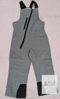 NEW Children's Snow/Ski Bib Pants Gray, Adjustable Straps, Reinforced Ankles, 33" Length