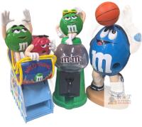 M&M&rsquo;s Candy Dispensers Set &ndash; Wild Thing Roller Coaster, Basketball Blue, Classic Green Gumball