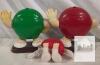 M&M's Green & Red Character Candy Dispenser Set + 6" Red Plush, 9.5" Tall Collectibles - 2