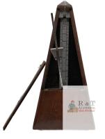 Paquet Mechanical Metronome, Maelzel Design, France, Wood, 40-208 BPM, Pyramid Case