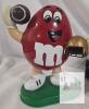 3-Pc M&M's Candy Dispenser Set: Motorcycle, Basketball, Football Red & Blue Figures, 10-12" Tall - 2