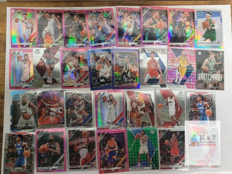 Lot of Optic & Mosaic NBA Basketball Cards, Pink Hyper & Prizm Parallels, Rookies & Stars