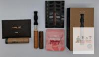 F&Uuml;M Classic Walnut Aromatherapy Inhaler Kit with Olive & Grapefruit Cores, Clean Kit, Packaging