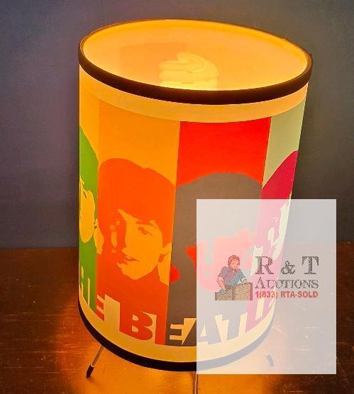 The Beatles Pop Art Table Lamp, 13" Height, Tripod Metal Base, CFL Bulb Included