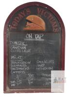 Vintage "Today's Victuals" Pub Chalkboard Menu Sign, 36.5"x23.25", 3D Cloche Motif