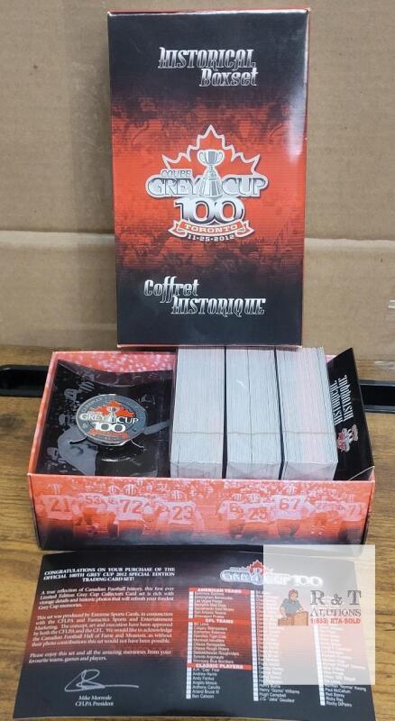 2012 CFL Grey Cup 100th Anniversary Historical Boxset, 200 Cards, Official Toss Coin
