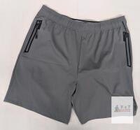 NEW HEAD Men's XL Athletic Shorts, Gray, Zipper Pockets, RN#117927, Elastic Waistband,