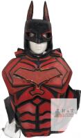 Custom Batman Armor Suit Red/Black Cosplay with Helmet & LED Chest, Adult Size, 24" Tall