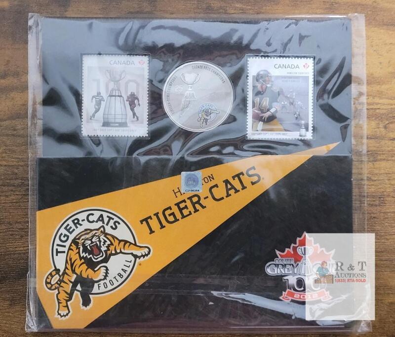 Hamilton Tiger-Cats 100th Grey Cup 2012 Commemorative Stamp & Coin Set Sealed Canada Post