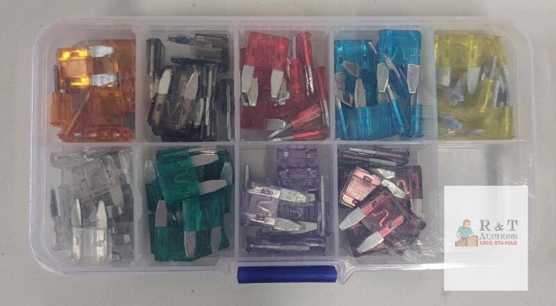100-Piece Standard ATO/ATC Blade Fuse Assortment Kit, 1A&ndash;30A, Multi-Colored, Organizer Box