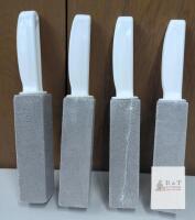 NEW Grill Cleaning Bricks with White Plastic Handles 8x4x3.5in - Set of 4, Heavy-Duty Pumice