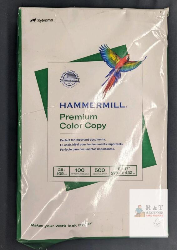 Hammermill Premium Color Copy Paper 11"x17", 28lb, 500 Sheets, 100 Brightness, FSC, 102541