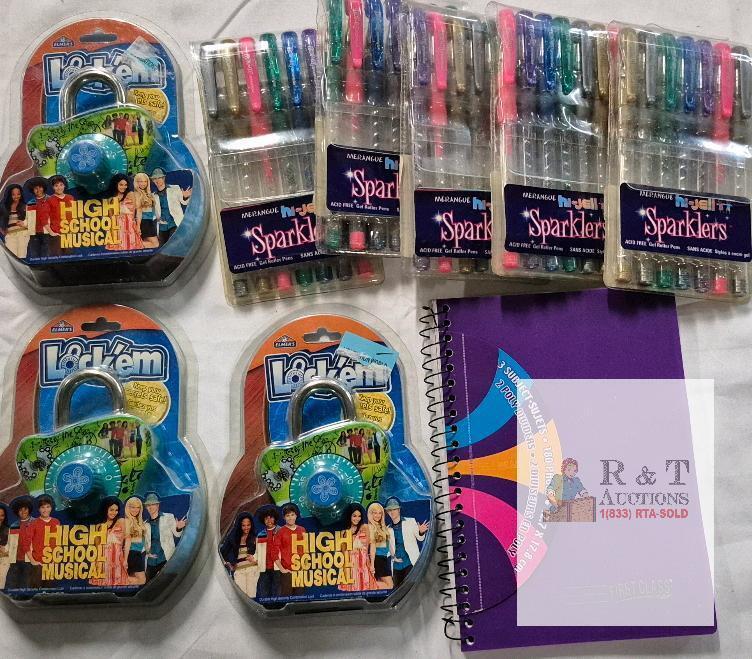 High School Musical Elmer's Combination Padlocks (3), Sparkler Gel Pen Sets (5), Firstline Notebook