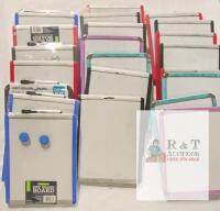 Bulk Lot of 21 Mixed 9"x12" Dry Erase Lap Boards, Colored Frames, Melamine Surface, Accessories