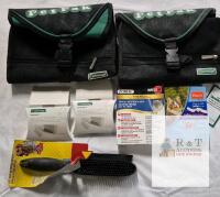 PET LOT INCL: Cat Flea & Tick Kit: Advantage II, Hartz Collar, Zodiac Topical, Brush, 2 PetPak Bags