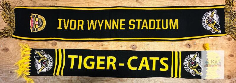 Hamilton Tiger-Cats Ivor Wynne Stadium Final Season Commemorative & Team Supporter Scarves (2)