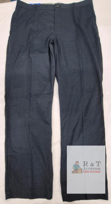 NEW Ted Baker Straight Fit Pants Navy 36x32, Men's Dress Trousers, 4-Pockets, Button Fly