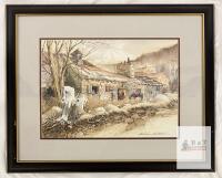 William Biddle Signed Limited Edition Print 232/795, Framed 23"x29", Barn Landscape