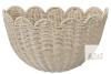 NEW Large 23.5" Scalloped Wicker Wall Basket, Handwoven Rattan, Off-White, Wall Mount Storage Decor - 3