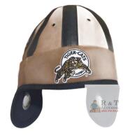 Hamilton Tiger-Cats Leather Vintage-Style Football Helmet, Brown/Black, Collectible Replica