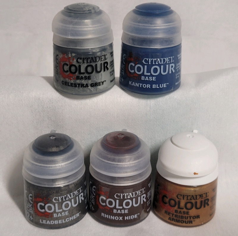 Citadel Colour Miniatures Model Base Paint . Five (5) 12ml Paints - New