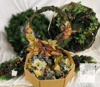 6 Indoor/Outdoor Holiday Wreaths - Largest Measures 20&rdquo; in Diameter
