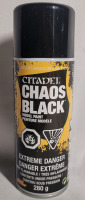 Games Workshop / Citadel Chaos Black Model Paint , 280g Can - New