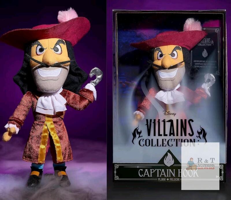 New Disney Villains Collection: Captain Hook Plush, 13-inch Collectible Plush Doll, Officially Licensed Kids Toys for Ages 3 Up, Gifts and Presents, Amazon Exclusive