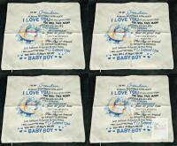4 New " To My Grandson " 18" &times; 18" Throw Pillow Covers, Zipper Access
