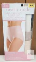 NEW Nearly Nude 3-Pack Light Compression High-Waisted Shaping Briefs, S/P (35-36 in.), Costco