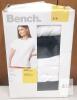 NEW Bench Women's Crew Neck T-Shirts, 4 Pack, Small, Black/White, Modern Fit, Cotton, SKU 1388880