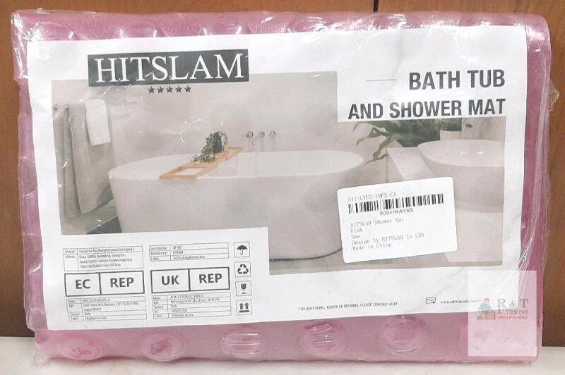 NEW HITSLAM Pink PVC Bath Tub and Shower Mat 27.5"x15", Anti-Slip, Perforated, Model HIT-LYFD-TMFS-CA