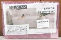 NEW HITSLAM Pink PVC Bath Tub and Shower Mat 27.5"x15", Anti-Slip, Perforated, Model HIT-LYFD-TMFS-CA