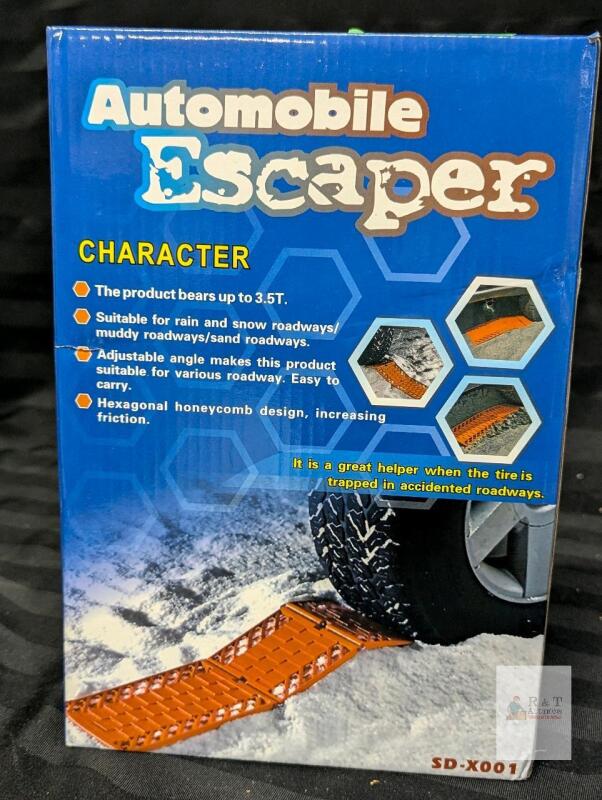 New AUTOMOBILE ESCAPER : Foldable Emergency Auto Tire Traction Mat Tire Grip : Helps You Escape Snow, Slush, Sand, Clay + More, Bears Up To 3.5 Tons