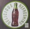 COCA-COLA " Lithographed Steel Metal " Yesterday's Historical Famous Trademark Metal Sign . Measures 11 &frac34;" diameter - 2