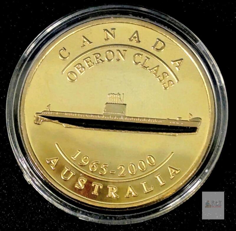 1914 - 2014 Canada/Australia Centenary of Submarine Service Medallion in Commemorative Case, 1.5" Diameter