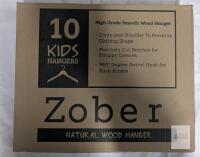 10 New: Kids Smooth Wood Hanger - Contoured Shoulder, Notches, Swivel Hook