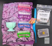 New Silky Scarf, Amped+Up Tease Brush, 4&times; Nail Brushes, Suction-Bottom Makeup Brush Cleaner Cup, Bra Extenders, Hair Pins