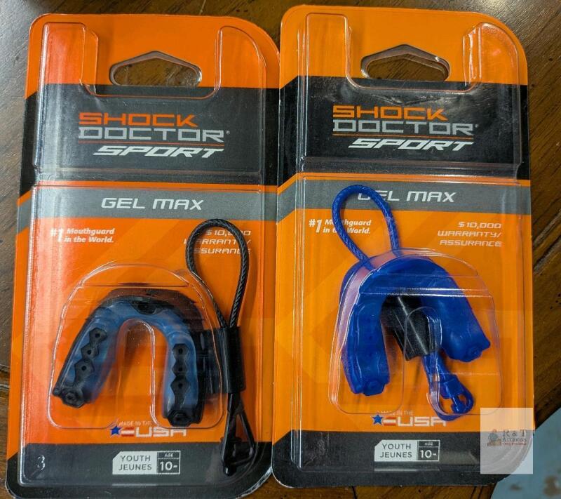 2 New Size Youth 10. Shock Doctor Sport Gel Max Mouth Guards.