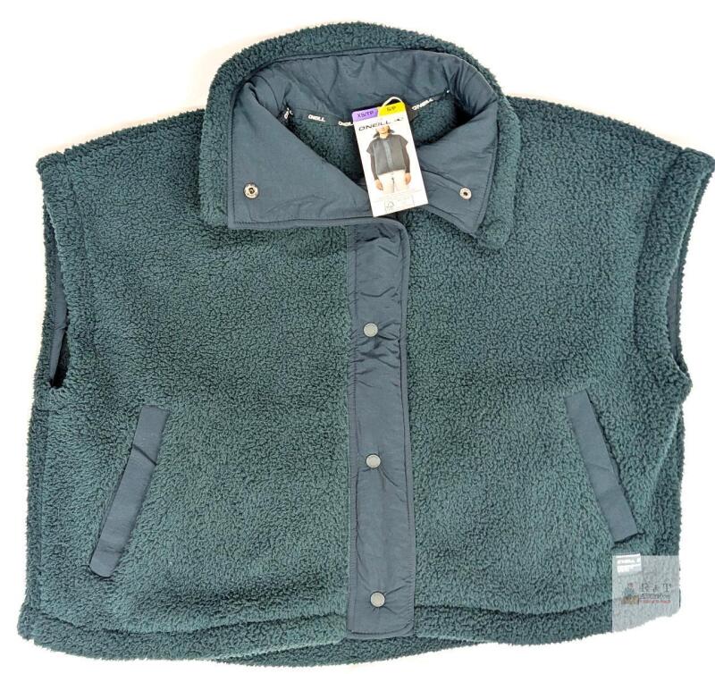 New Size XS Women's O'NEILL Fleece Button-Up Vest