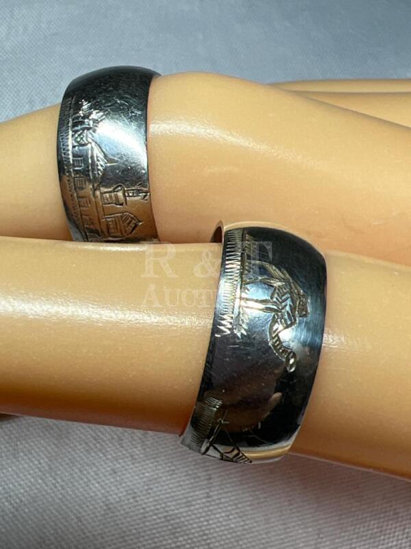 Estate Jewellery Two Iraq Silver Rings
