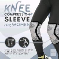 New Size XL Women's MIGHTY BUNS 7mm Knee Sleeves (1 Pair) | Knee Compression and Support for Weightlifting, Powerlifting, Crossfit, Weight Training, Gym and Home Gym Exercises (Peonies V2)