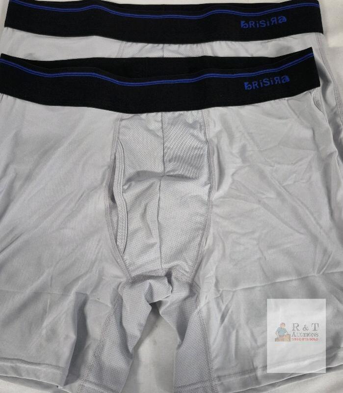 2 New Pairs Size SM Men's BRISIRA Coolmax Boxer Briefs